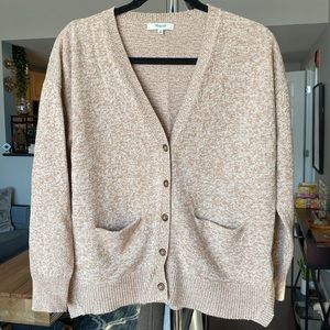 Madewell boxy oatmeal heather cardigan